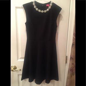 Black Knit Sleeveless Flare Dress